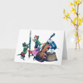 ジャズ猫バンド カード (黄色い花)