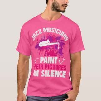 ジャズ絵を描ミュージシャンズ写真オンサイレントジャズ Tシャツ