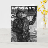 ジャズ通り演奏者誕生日カード カード (黄色い花)