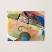 ジャズ音楽の絵画"Bassline " ジグソーパズル (横)