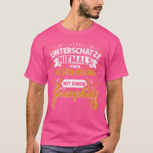 ジャズ音楽オーケストラのギフト老人リタイアサクソン Tシャツ