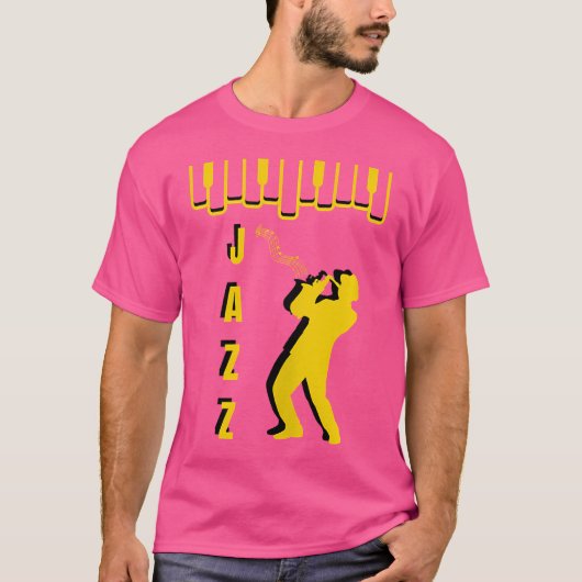 ジャズ音楽グラフィックス Tシャツ (正面)