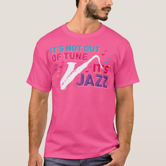 ジャズ音楽サクソフォンサックスおもしろい奏者ジャズ値リスト Tシャツ (正面)