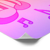 ジャズ音楽パターン踊りスワーリングノートカラフル ポスター (角)