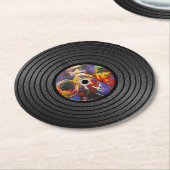 ジャズ音楽レコード ラウンドペーパーコースター (アングル)