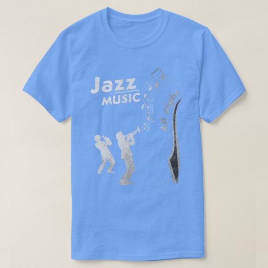ジャズ音楽全夜 Tシャツ (デザイン正面)
