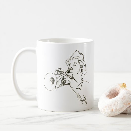 ジャズ音楽愛好家 トランペット奏者 コーヒーマグカップ (ドーナツ)