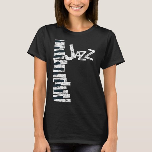 ジャズ音楽愛好家 – ヴィンテージピアノジャズ Tシャツ (正面)