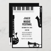 ジャズ音楽楽器フェスティバル 招待状 (正面/裏面)
