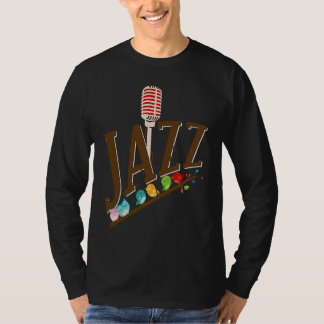 ジャズ音楽 楽器 マイクロフォン 鳥のさえずり Tシャツ