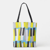 ジャズ音楽、黄色の青の幾何学的パターン。 トートバッグ (裏面)