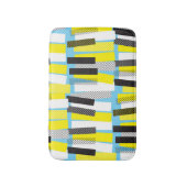 ジャズ音楽、黄色の青の幾何学的パターン。 バスマット (正面縦)