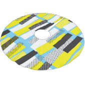 ジャズ音楽、黄色の青の幾何学的パターン。 ブラッシュドポリエステルツリースカート (アングル)