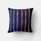 ジャズ風のクラリネットの枕 クッション (裏面)