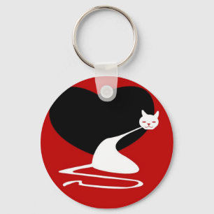 ジャズ風の子猫(赤い) キーホルダー