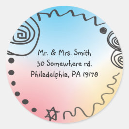 ジャズ風の音楽的なバーのバルミツワーの招待の応答のステッカー ラウンドシール