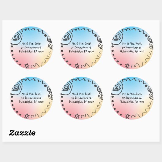 ジャズ風の音楽的なバーのバルミツワーの招待の応答のステッカー ラウンドシール (シート)