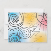 ジャズ風の音楽的なバーのバルミツワーの招待の応答カード 出欠カード (裏面)