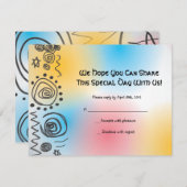 ジャズ風の音楽的なバーのバルミツワーの招待の応答カード 出欠カード (正面/裏面)