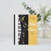 ジャズ・アンド・ブルースをテーマにした誕生日パーティー 招待状 (スタンド正面)