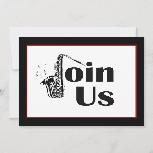 ジャズ サックスフォン パーティー ご招待 招待状 (正面)