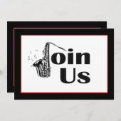 ジャズ サックスフォン パーティー ご招待 招待状 (正面/裏面)