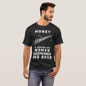 ジャズ&ジョリー！私のおもしろいお金のサックスTの大部分 Tシャツ (正面フル)