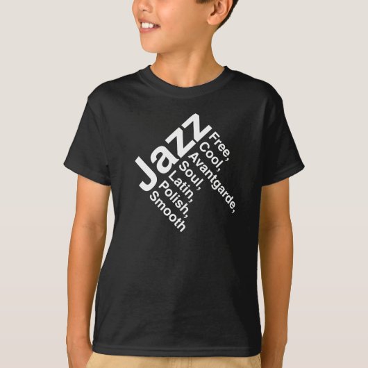 ジャズ タイポグラフィ Tシャツ (正面)