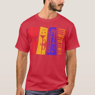 ジャズ・ミュージック・インストゥルメント ジャズ・プレイヤー ジャズ・ファン Tシャツ