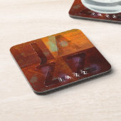 ジャズ("正方形"のデザイン) コースター (左側)