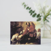 ジャセペ・デ・リベラによるラバンの群れのヤコブ ポストカード (スタンド正面)