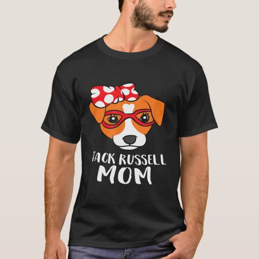 ジャッおもしろいク・ラッセル・テリア犬ママージャック・ラッセル Tシャツ (正面)