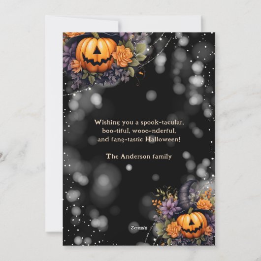 ジャッおもしろいク – O' – ランタン写真ハッピーハローウィンカード シーズンカード (裏面)