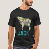 ジャッカラフルファンキーク山羊おもしろい風変わりの動物 Tシャツ (正面)
