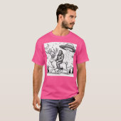 ジャッカロープの上に大きな足 Tシャツ (正面フル)