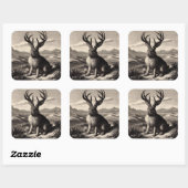 ジャッカロープヴィンテージイラストレーション スクエアシール (シート)