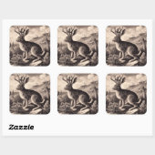 ジャッカロープヴィンテージイラストレーション スクエアシール (シート)