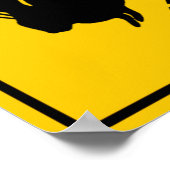 ジャッカロープ横断道路標識 ポスター (角)