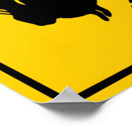 ジャッカロープ横断道路標識 ポスター (角)