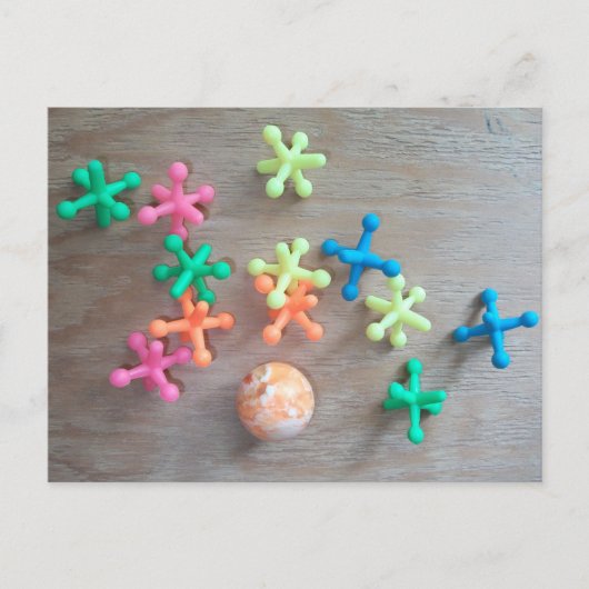 ジャッキカラフルをボードに投げたボール ポストカード (正面)