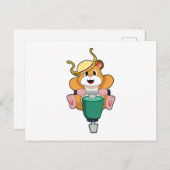 ジャッキハンマーを持つハムスター ポストカード (正面/裏面)