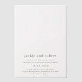 ジャッキモダンー結婚ズ ベラム紙招待状 (正面)