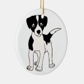 ジャッキラッセルテリアの黒い漫画 セラミックオーナメント (右)