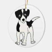 ジャッキラッセルテリアの黒い漫画 セラミックオーナメント (左)