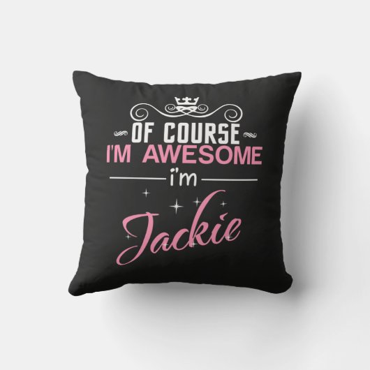 ジャッキーもちろん私素晴らしはジャッキー名 クッション (裏面)