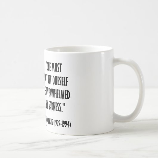 ジャッキーケネディのポートレート許可されなかった自分自身悲しさ コーヒーマグカップ (右)