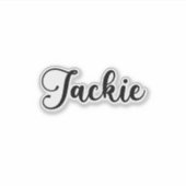 ジャッキー名 – 手書き書道 シール (正面)