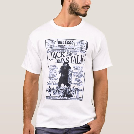 ジャックおよび豆の茎1917年の映画広告のTシャツ Tシャツ (正面)