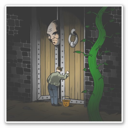 ジャックでトリックまたはトリート シール (正面)