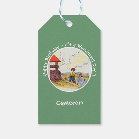 ジャックとジルのお母さんガチョウの誕生日パーティーのアイテム ギフトタグ (裏面)